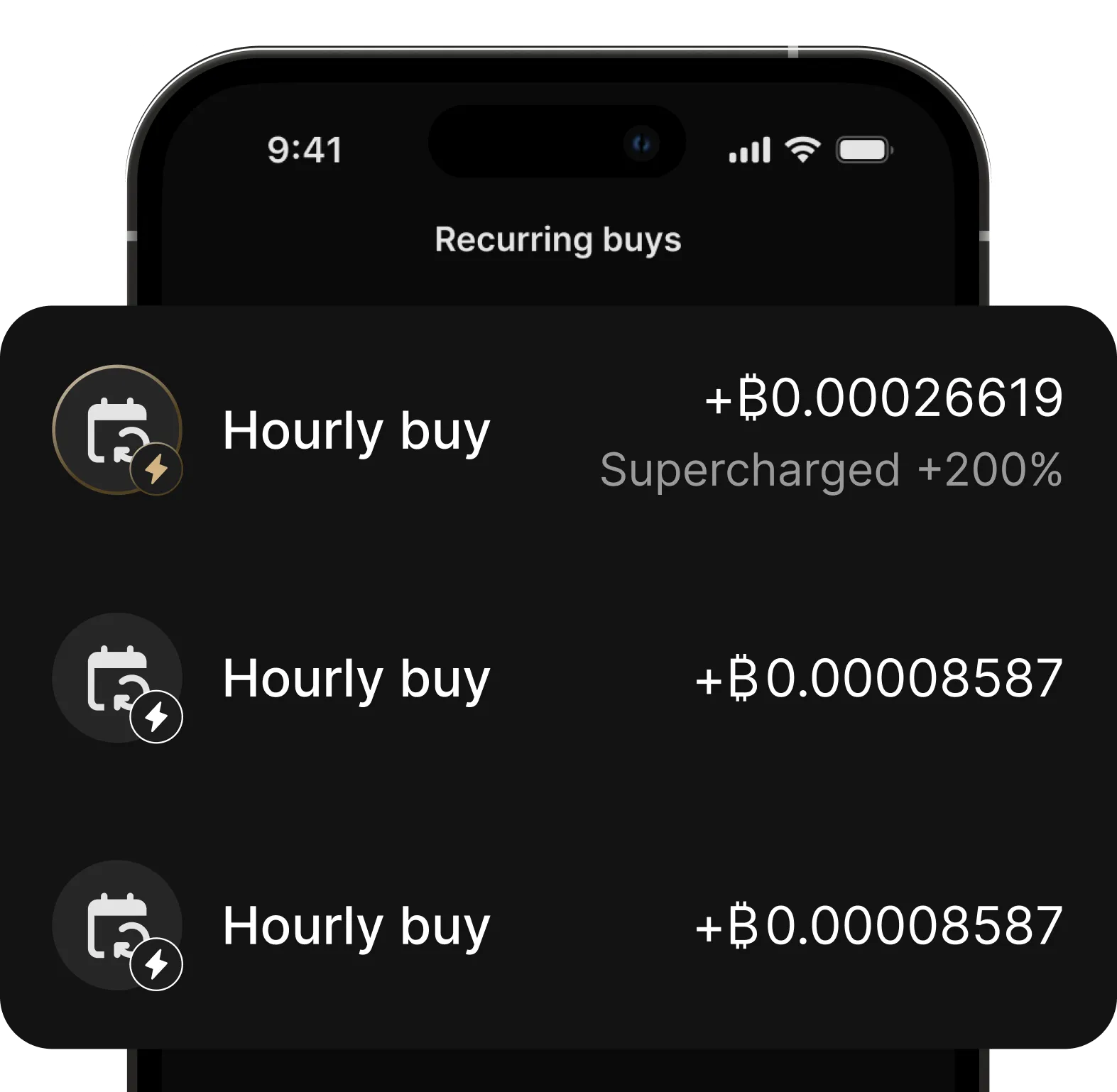 Recurring buy interface